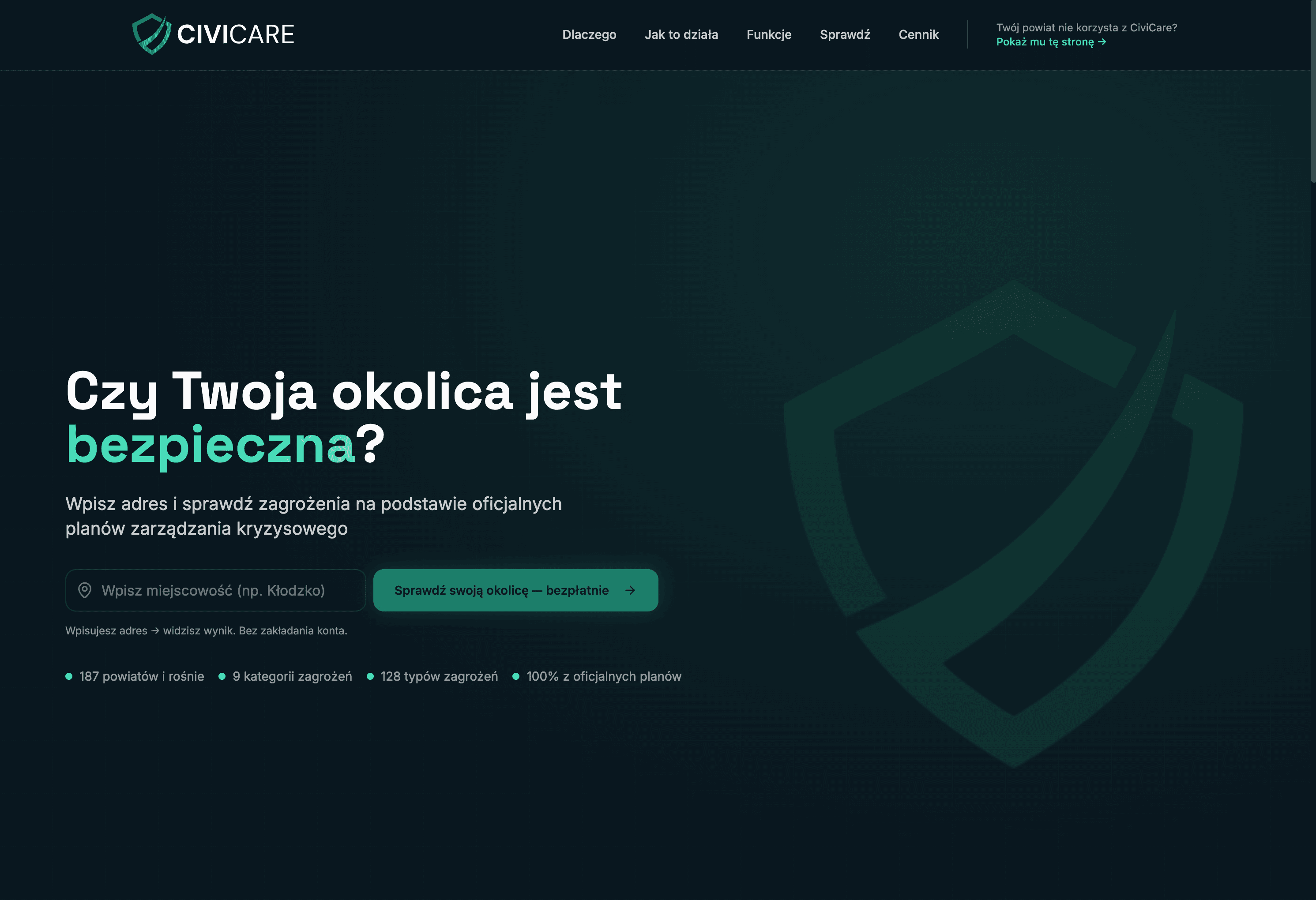 CiviCare dashboard and landing previews