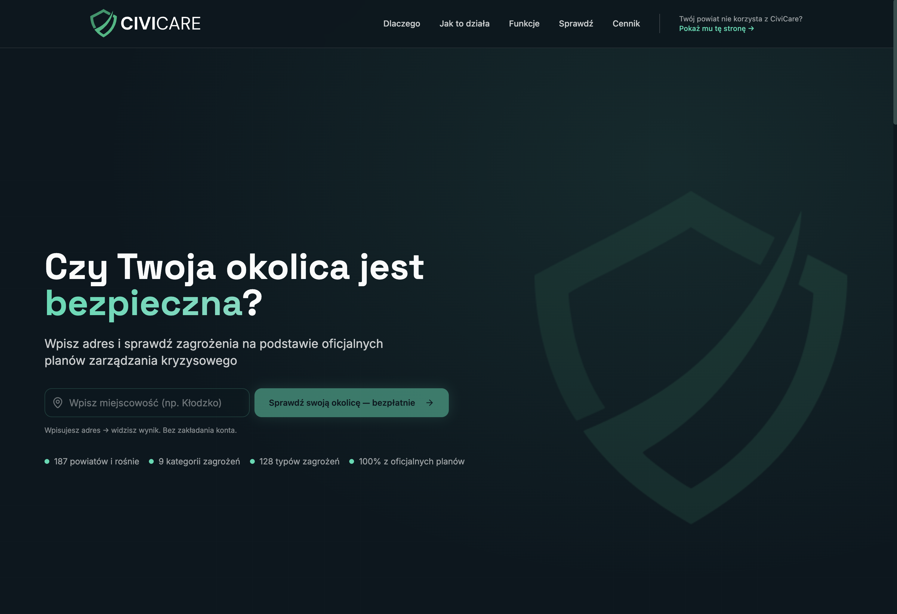 CiviCare dashboard and landing previews
